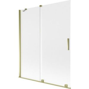 MEXEN/S Velar dvoukřídlá posuvná vanová zástěna 140 x 150, dekor, zlatá 896-140-000-31-50 obraz