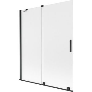 MEXEN/S Velar dvoukřídlá posuvná vanová zástěna 140 x 150, dekor, černá 896-140-000-31-70 obraz