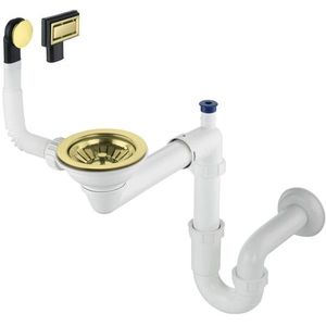 DEANTE Space-Saver kartáčovaný zlatý, odpadní sada granitového dřezu, 1-miska Space-Saver ZXY_R949 obraz