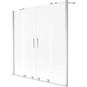 MEXEN/S Velar Duo dvoukřídlá posuvná vanová zástěna 150 x 150, dekor, chrom 896-150-000-32-01 obraz