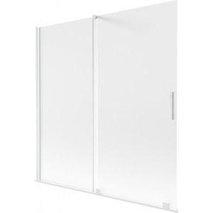 MEXEN/S Velar dvoukřídlá posuvná vanová zástěna 160 x 150, dekor, bílá 896-160-000-31-20 obraz