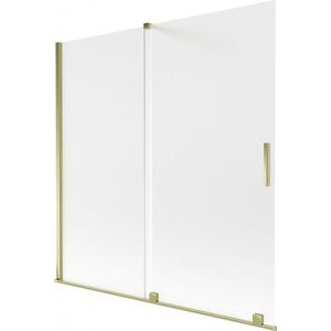 MEXEN/S Velar dvoukřídlá posuvná vanová zástěna 160 x 150, dekor, zlatá 896-160-000-31-50 obraz