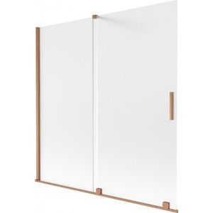 MEXEN/S Velar dvoukřídlá posuvná vanová zástěna 160 x 150, dekor, měď kartáčovaná 896-160-000-31-65 obraz