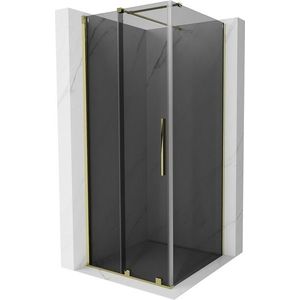 MEXEN/S Velar sprchový kout, posuvné dveře 90 x 90, grafit, zlato 871-090-090-41-50 obraz