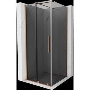 MEXEN/S Velar sprchový kout, posuvné dveře 110 x 110, grafit, měď kartáčovaná 871-110-110-41-65 obraz