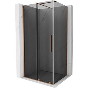 MEXEN/S Velar sprchový kout, posuvné dveře 110 x 120, grafit, měď kartáčovaná 871-110-120-41-65 obraz