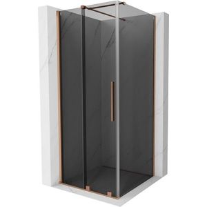 MEXEN/S Velar sprchový kout, posuvné dveře 120 x 120, grafit, měď kartáčovaná 871-120-120-41-65 obraz