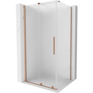 MEXEN/S Velar sprchový kout, posuvné dveře 130 x 100, dekor, měď kartáčovaná 871-130-100-31-65 obraz