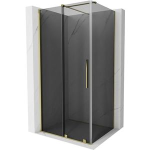 MEXEN/S Velar sprchový kout, posuvné dveře 140 x 90, grafit, zlato 871-140-090-41-50 obraz