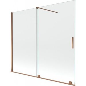 MEXEN/S Velar Dvoukřídlá posuvná vanová zástěna 180 x 150, transparent, růžové zlato 896-180-000-01-60 obraz