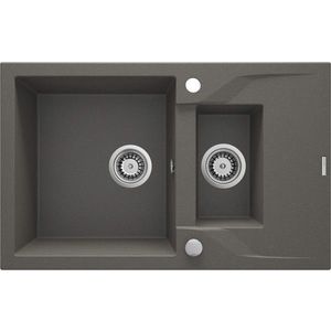 DEANTE Andante antracit metalic Granitový dřez, 1.5 bowl s odkapávačem ZQN_T513 obraz