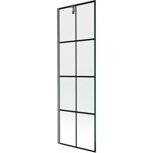 MEXEN/S Next vanová zástěna FIX 60 x 150, černá vzor, grafit kartáčovaná 895-060-000-00-77-66 obraz