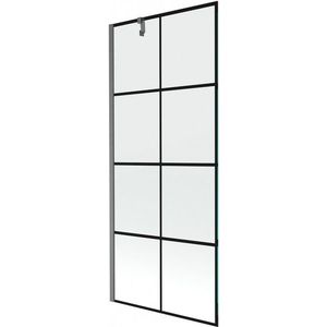 MEXEN/S Next vanová zástěna FIX 80 x 150, černá vzor, grafit kartáčovaná 895-080-000-00-77-66 obraz