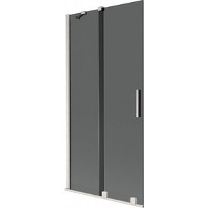 MEXEN/S Velar dvoukřídlá posuvná vanová zástěna 95 x 150, grafit, nikl kartáčovaný 896-095-000-41-97 obraz