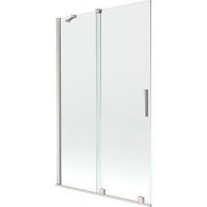 MEXEN/S Velar dvoukřídlá posuvná vanová zástěna 110 x 150, transparent, nikl kartáčovaný 896-110-000-01-97 obraz