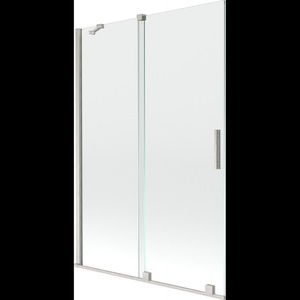 MEXEN/S Velar dvoukřídlá posuvná vanová zástěna 120 x 150, transparent, nikl kartáčovaný 896-120-000-01-97 obraz