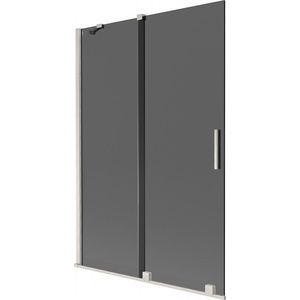 MEXEN/S Velar dvoukřídlá posuvná vanová zástěna 120 x 150, grafit, nikl kartáčovaný 896-120-000-41-97 obraz
