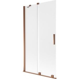 MEXEN/S Velar dvoukřídlá posuvná vanová zástěna 100 x 150, dekor, růžové zlato 896-100-000-31-60 obraz