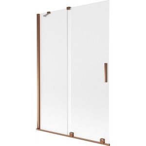 MEXEN/S Velar dvoukřídlá posuvná vanová zástěna 120 x 150, dekor, růžové zlato 896-120-000-31-60 obraz