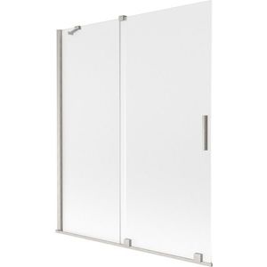 MEXEN/S Velar dvoukřídlá posuvná vanová zástěna 140 x 150, dekor, nikl kartáčovaný 896-140-000-31-97 obraz