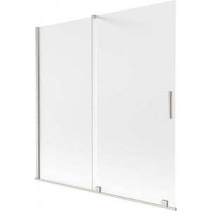 MEXEN/S Velar dvoukřídlá posuvná vanová zástěna 160 x 150, dekor, nikl kartáčovaný 896-160-000-31-97 obraz