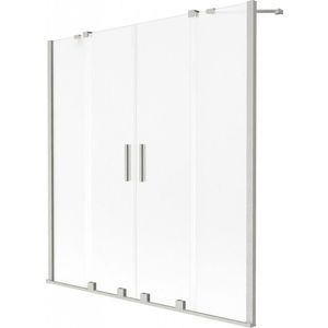 MEXEN/S Velar Duo dvoukřídlá posuvná vanová zástěna 150 x 150, dekor, nikl kartáčovaný 896-150-000-32-97 obraz