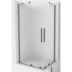 MEXEN/S Velar Duo sprchový kout, posuvné dveře 90 x 80, dekor, grafit metal 871-090-080-32-95 obraz