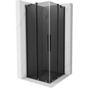 MEXEN/S Velar Duo sprchový kout, posuvné dveře 90 x 90, grafit, grafit metal 871-090-090-42-95 obraz