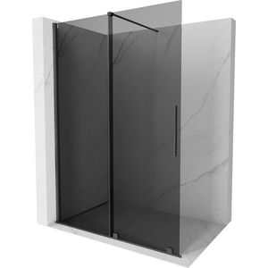MEXEN/S Velar Sprchová zástěna posuvná Walk-in 140 x 200, grafit 8 mm, grafit kartáčovaná 871-140-000-43-66 obraz