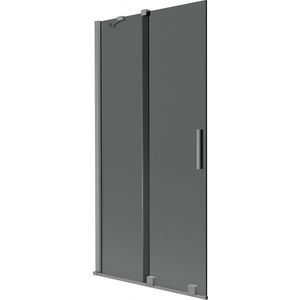 MEXEN/S Velar dvoukřídlá posuvná vanová zástěna 90 x 150, grafit, grafit metal 896-090-000-41-95 obraz