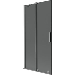 MEXEN/S Velar dvoukřídlá posuvná vanová zástěna 95 x 150, grafit, grafit metal 896-095-000-41-95 obraz