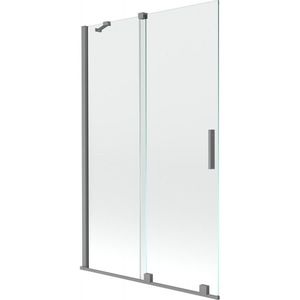 MEXEN/S Velar dvoukřídlá posuvná vanová zástěna 110 x 150, transparent, grafit metal 896-110-000-01-95 obraz