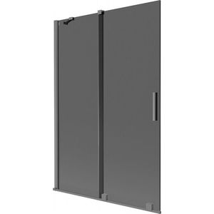 MEXEN/S Velar dvoukřídlá posuvná vanová zástěna 120 x 150, grafit, grafit metal 896-120-000-41-95 obraz