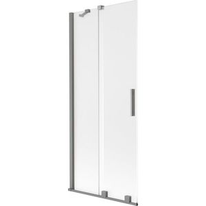 MEXEN/S Velar dvoukřídlá posuvná vanová zástěna 85 x 150, dekor, grafit metal 896-085-000-31-95 obraz