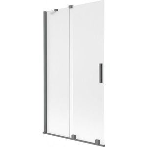 MEXEN/S Velar dvoukřídlá posuvná vanová zástěna 100 x 150, dekor, grafit metal 896-100-000-31-95 obraz