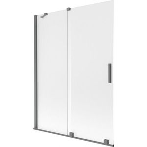 MEXEN/S Velar dvoukřídlá posuvná vanová zástěna 130 x 150, dekor, grafit metal 896-130-000-31-95 obraz