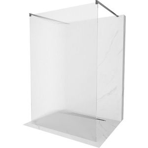 MEXEN/S Kioto samostatně stojící sprchová zástěna 100 x 200, proužky 8 mm, grafit metal 800-100-002-95-09 obraz