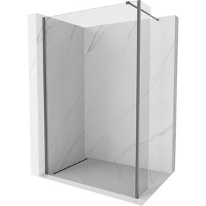 MEXEN/S Kioto Sprchová zástěna WALK-IN 110 x 40, transparent, grafit metal 800-110-212-95-00-040 obraz