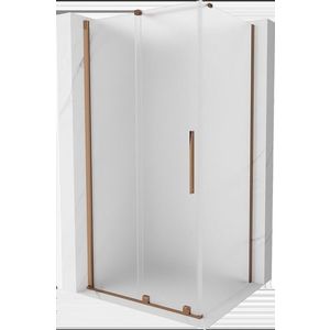 MEXEN/S Velar sprchový kout, posuvné dveře 90 x 75, dekor, růžové zlato 871-090-075-31-60 obraz