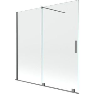 MEXEN/S Velar dvoukřídlá posuvná vanová zástěna 160 x 150, transparent, grafit metal 896-160-000-01-95 obraz