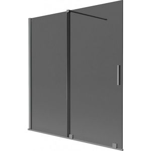 MEXEN/S Velar dvoukřídlá posuvná vanová zástěna 150 x 150, grafit, grafit metal 896-150-000-41-95 obraz