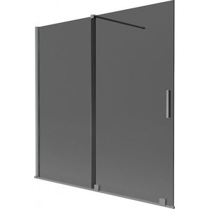 MEXEN/S Velar dvoukřídlá posuvná vanová zástěna 160 x 150, grafit, grafit metal 896-160-000-41-95 obraz
