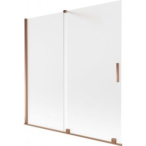 MEXEN/S Velar dvoukřídlá posuvná vanová zástěna 160 x 150, dekor, růžové zlato 896-160-000-31-60 obraz