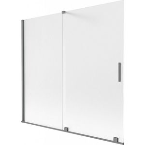 MEXEN/S Velar dvoukřídlá posuvná vanová zástěna 170 x 150, dekor, grafit metal 896-170-000-31-95 obraz