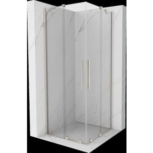MEXEN/S Velar Duo sprchový kout, posuvné dveře 100 x 100, transparent, nikl kartáčovaný 871-100-100-02-97 obraz