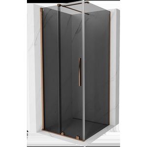 MEXEN/S Velar sprchový kout, posuvné dveře 100 x 100, grafit, růžové zlato 871-100-100-41-60 obraz