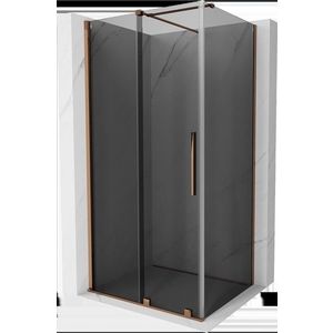 MEXEN/S Velar sprchový kout, posuvné dveře 110 x 80, grafit, růžové zlato 871-110-080-41-60 obraz