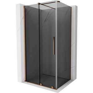 MEXEN/S Velar sprchový kout, posuvné dveře 120 x 70, grafit, růžové zlato 871-120-070-41-60 obraz