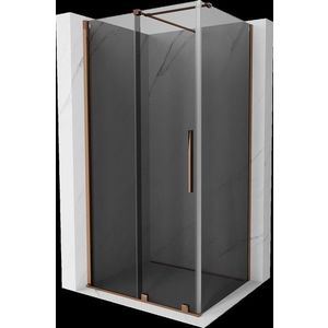 MEXEN/S Velar sprchový kout, posuvné dveře 120 x 90, grafit, růžové zlato 871-120-090-41-60 obraz