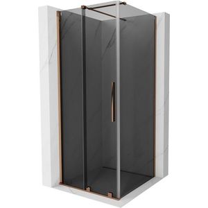 MEXEN/S Velar sprchový kout, posuvné dveře 120 x 120, grafit, růžové zlato 871-120-0120-41-60 871-120-120-41-60 obraz